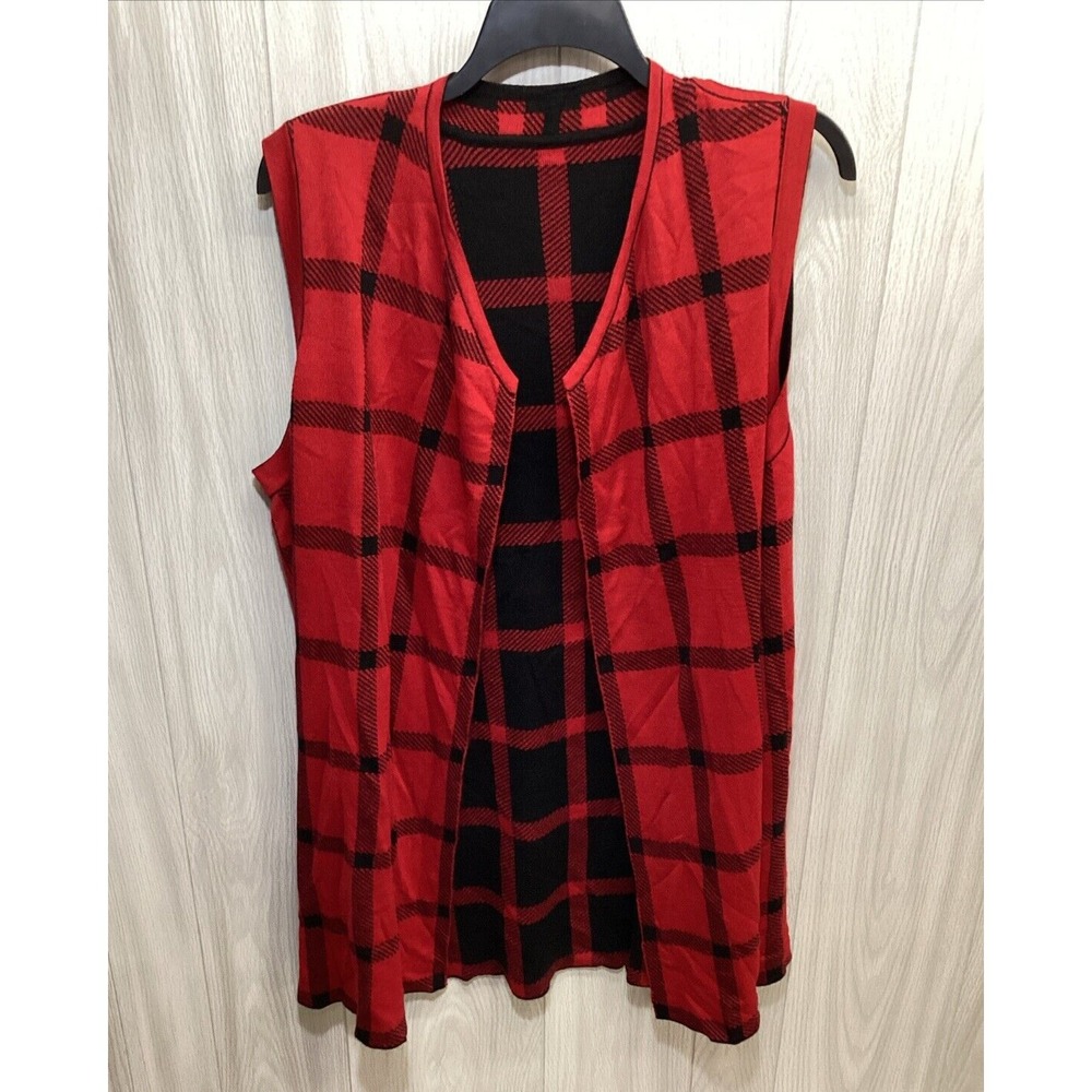 UNBRANDED Women's‎ (Size 24x35") Reversible Sweater Vest Plaid *No Tags*